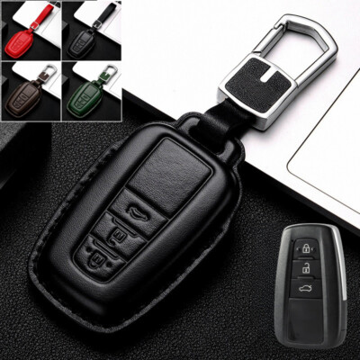 Genuine Leather Car Key Case Cover For Toyota Camry RAV4 Avalon 86 C-HR Prius
