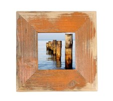 Bilderrahmen aus echtem Alt-Holz im Landhaus-Stil vintage, rustikal Orange