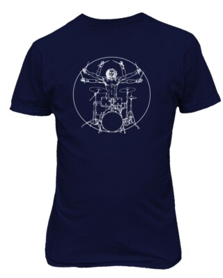 Drums Vintage Set Cool Drummer Graphic DaVinci Drumming Men's T-Shirt