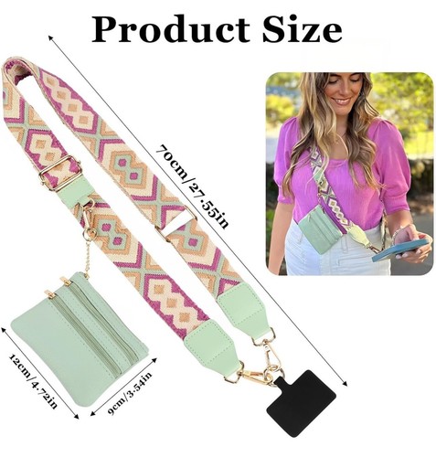Crossbody Clip and Go Strap for Phone with Wallet/Zipper Pouch - 第 4/6 張圖片