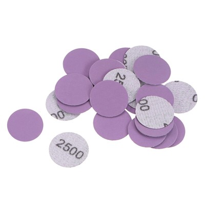 25Stück Schleifscheiben Klett Aluminiumoxid Mini Größe 2500 Körnung 1-Zoll Lila