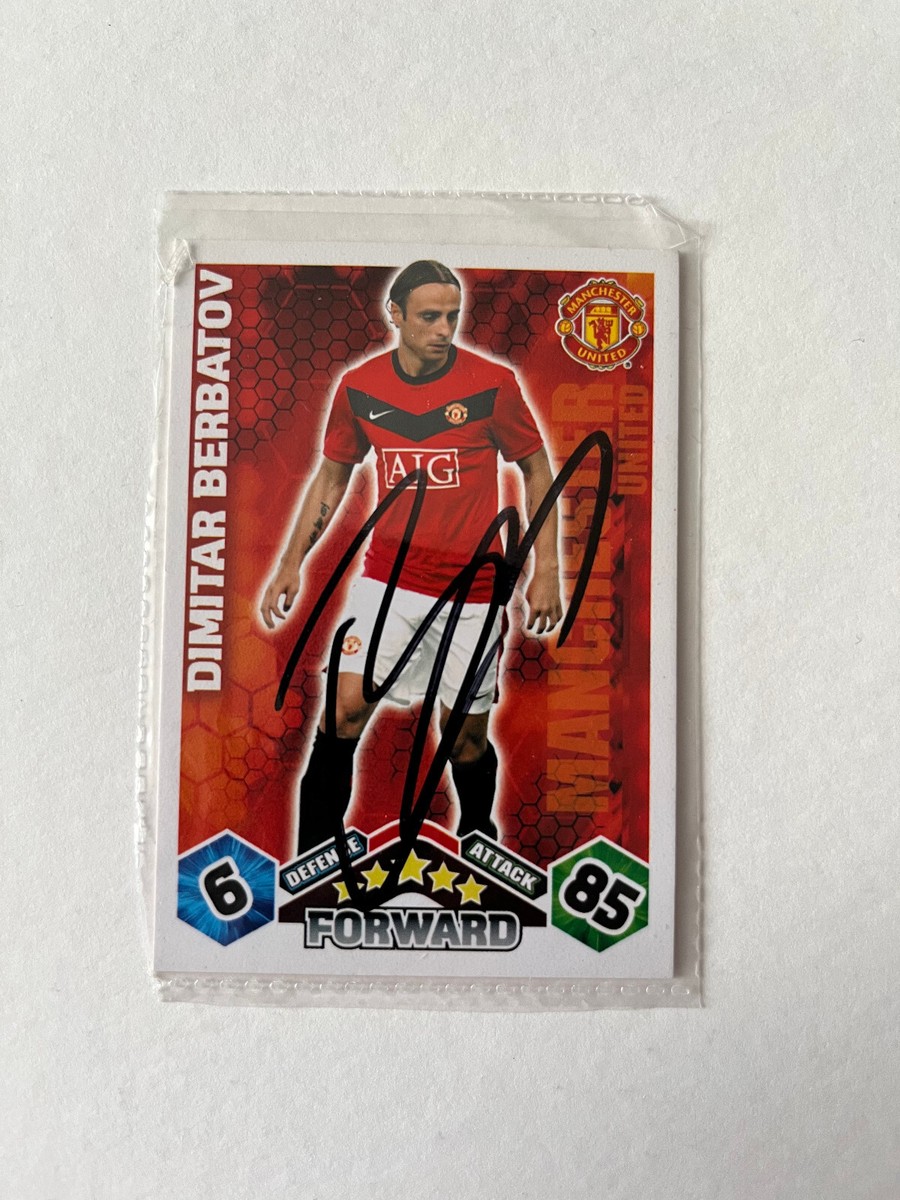 Hand signed football trading card of DIMITAR BERBATOV, MAN UTD FC