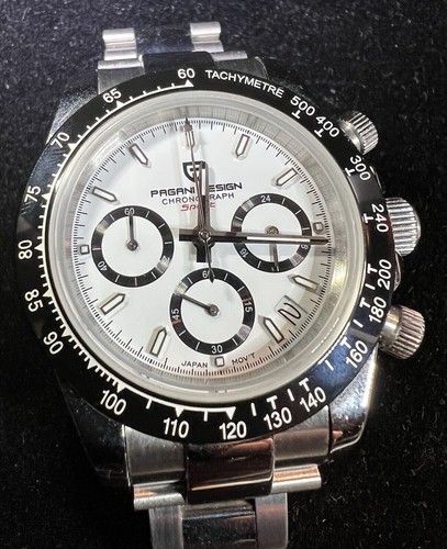 PAGANI DESIGN 1644 Quartz Chronograph Watch Stainless Band, Box & Papers - Picture 2 of 10