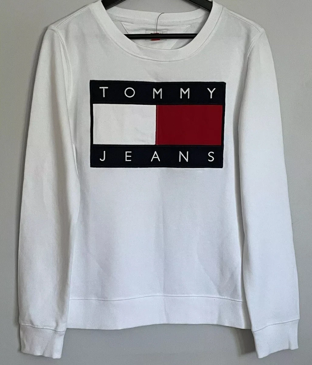 Tommy jeans hotsell white sweatshirt womens