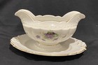 Royal Jackson Woodland Violets Fine China GRAVY BOAT Bowl with Fixed Underplate — photo 1