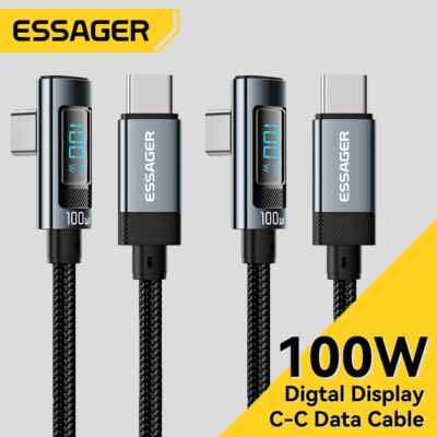 2 PACK PD 100W USB C To Type C Charger Cable 5A Fast Charging Cord For Macbook