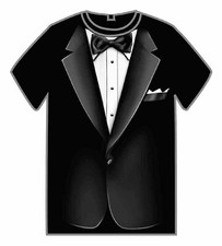 Tuxedo T-Shirt Tee Tux Formal Fancy Dress Up Halloween Adult Costume Accessory