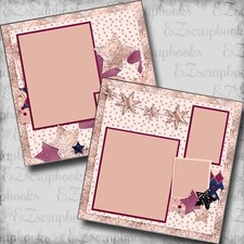 New Year Stars - 2 Premade Scrapbook Pages - EZ Layout 5766