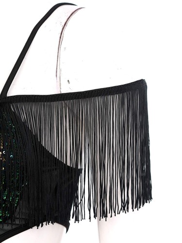 Damen-Tanzkleidung verstellbare Träger Kleid funkelnder Rock Tanz Clubwear Ballsaal - Bild 20 von 72