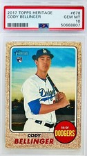 2017 Topps Heritage High Number Cody Bellinger RC Rookie Card SP PSA 10 💎 Nice