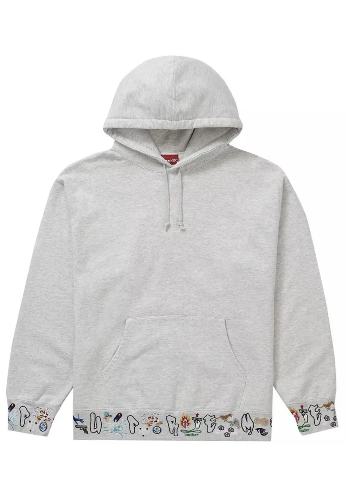 Sweat à capuche Supreme AOI Icons   Gris cendre   Taille S Small   NEUF DANS SON SAC