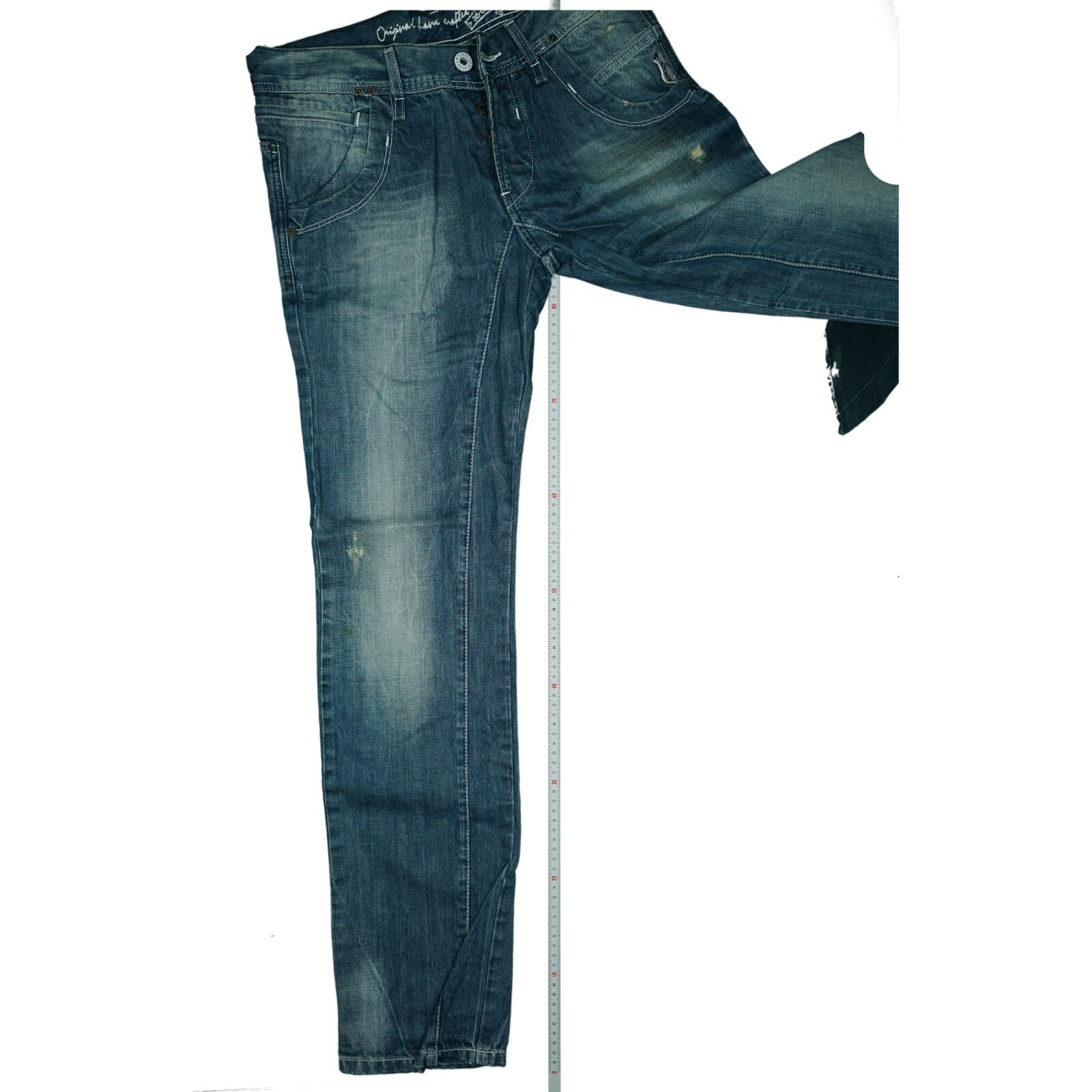 EDC by Esprit brand hawk fit mens jeans trousers W31 L34 destroy used look blue New image 5