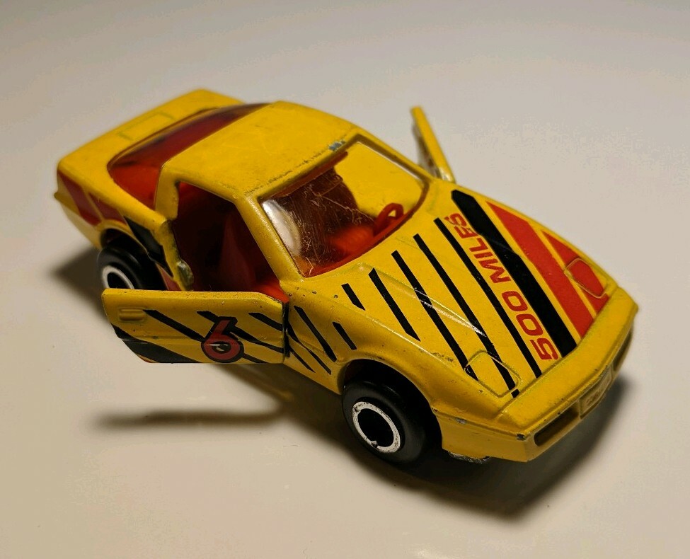 Vintage MAJORETTE 215 #268 1/57 Diecast Yellow Chevrolet Corvette