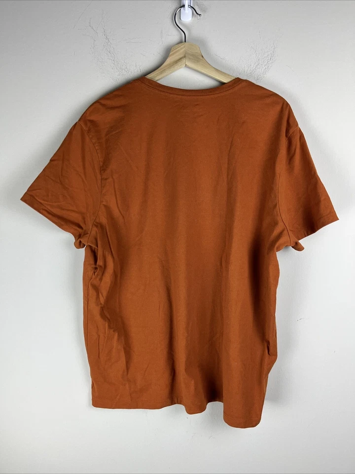 Camiseta Jeep Para Hombres XL Naranja Manga Corta Doble Puntada Algodón Mezcla Poliéster Foto 4 de 4