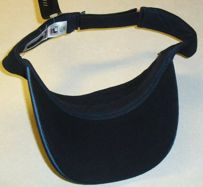 Fila Vintage Mens 90s Vintage Navy Blue Visor Hat New Embroidered Logo