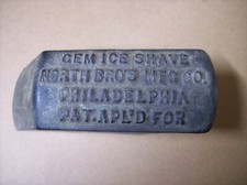 Antiker GEM Eisrasierer Rasierer North Bros Mfg. Co. Philadelphia