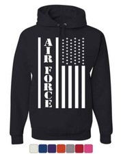 Air Force Flag Military Hoodie Patriot Veteran Stars Stripes Sweatshirt