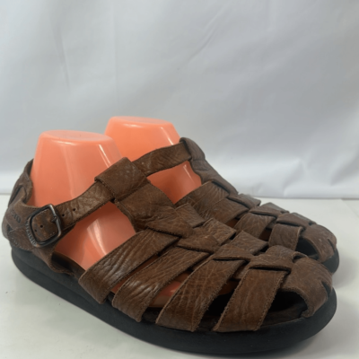 Mephisto Sam Fisherman Sandals Mens US 9 EU 43 Brown Leather Comfort Adjustable Mephisto Sam Tan Grain Comfort Fisherman Sandal Men main image 3
