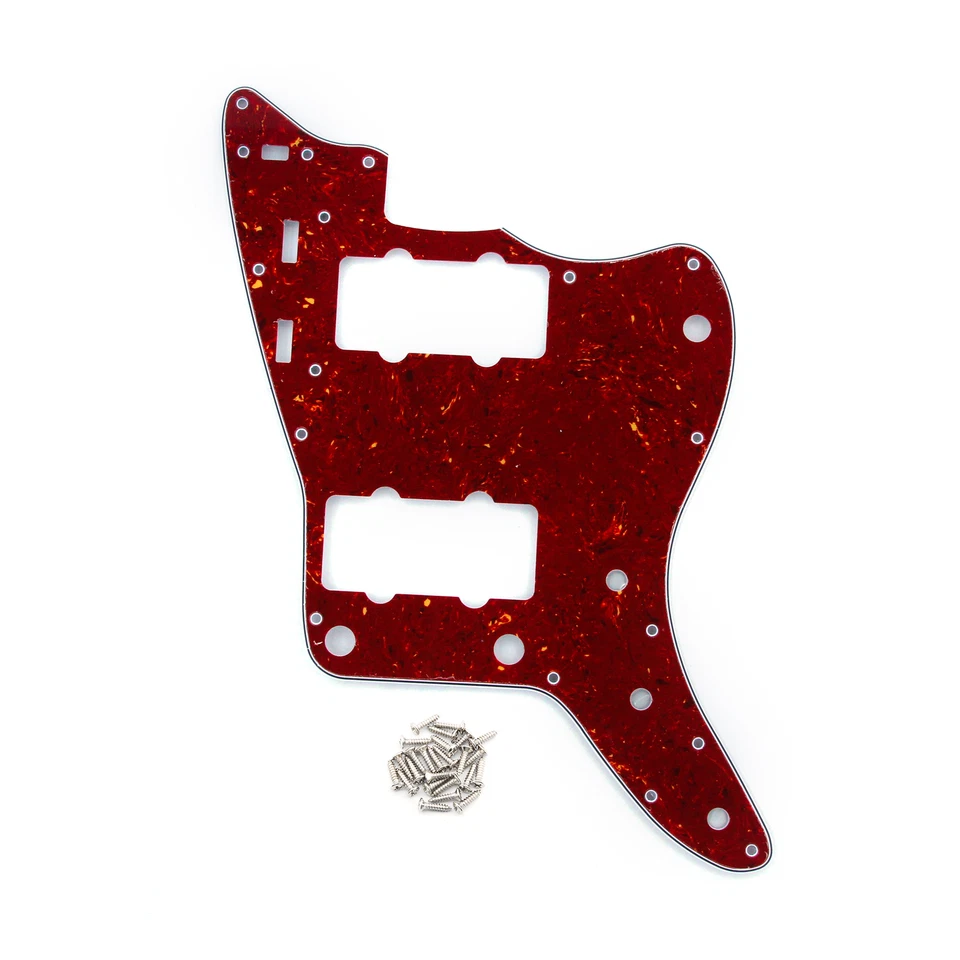 FLEOR Red Tortoise Shell FD JMGuitar Pickguard JM Scratch Plate with Screws