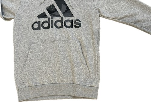 ADIDAS HERREN GRAU ESSENTIALS FLEECE TARNMUSTER DRUCK PULLOVER HOODIE GRÖSSE S, H14671 - Bild 4 von 5