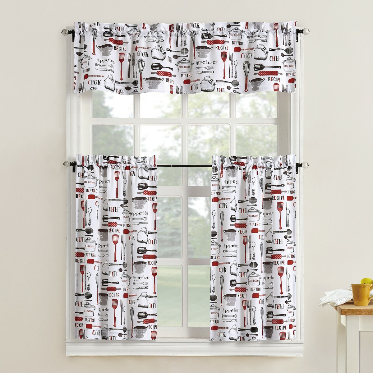 Black And Grey Kitchen Curtains