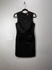 Tory Burch Black Metallic Houndstooth Pockets Casual Dress Size 4