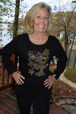 ChristmasSanta Riding Reindeer rhinestone bling sweatshirt S M L XL 2X 3X 4X5X