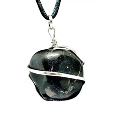 Shungite Pendant Wrapped Necklace Petrovsky Real Gemstone Protection Jewellery