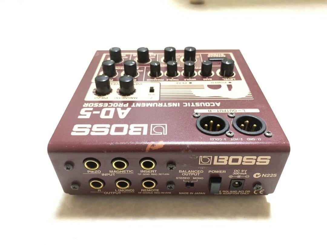 Boss AD-5 Acoustic Guitar Instrument Processor Effect Pedal Tested