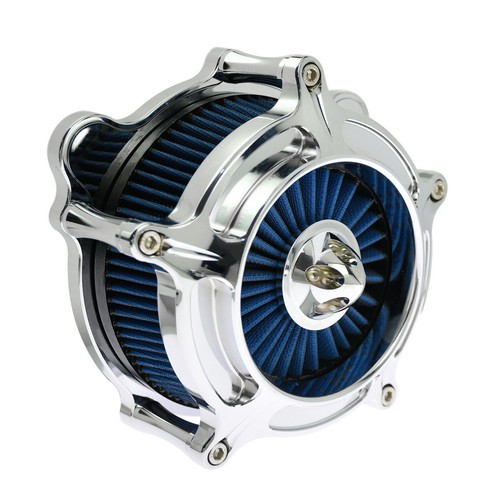 Chrome Air Cleaner intake Filter Fit For Harley Touring Dyna FXR Softail Fatboy - Picture 6 of 11