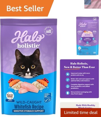 Natural Holistic Cat Food, 10 lb Wild-Caught Fish Formula for Sensitive Stomachs