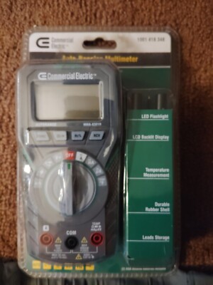 Commercial Electric 1001-418-348 Auto-Ranging Digital Multimeter NEW