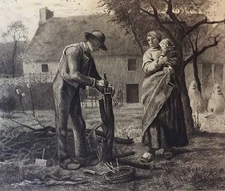 Jean François MILLET (1814-1875) Le greffeur 1881 école de Barbizon Salomon 1890