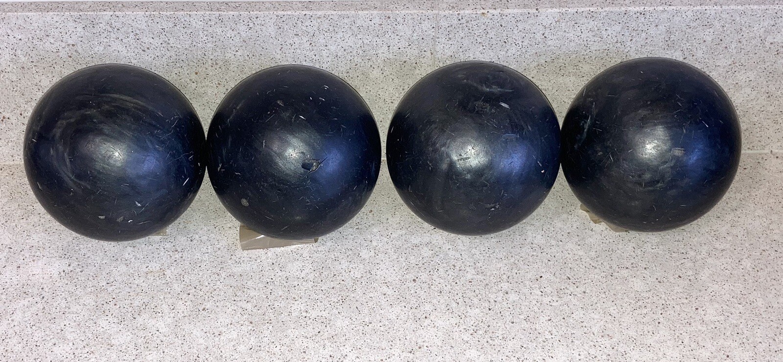 SET OF 4 VINTAGE CANDLEPIN BOWLING BALLS BLACK & GRAY 2.5 LB eBay