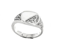 Men's Silver Trinity Signet Ring Made To Order In Jewellery Quarter B'ham Men's Silver Trinity Signet Ring Made To Order In Jewellery Quarter B'ham