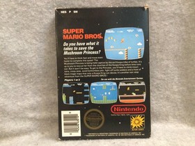Vintage Nintendo NES Super Mario Bros W/ Black Box, Instructions, Poster, Sleeve