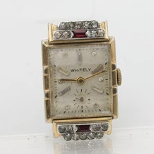 WHITELY PIAGET TANK SWISS DIAMOND RUBY 17j, 21.5x35.5mm CASE WRIST WATCH (LI)