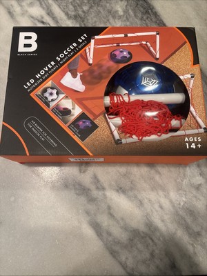 Black Series LED Hover Indoor Soccer Game Set w/2 Goals Play In Dark