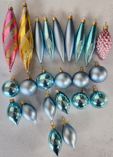 Vintage Lot Of 23 Blown Glass Ornaments From Columbia Pinecone Icicles