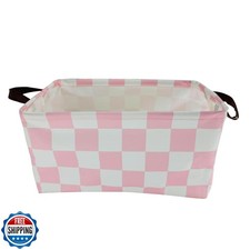 KIUATSJR Rectangle Storage Basket Cute Canvas Organizer Bin for Pet/Children