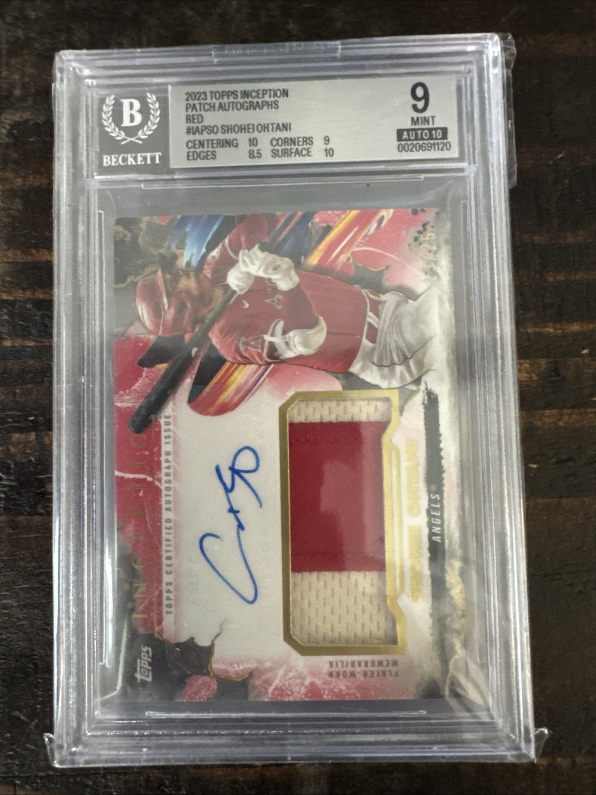 Shohei Ohtani #IAP-SO Baseball Cards 2023 Topps Inception Autograph Patch trading card — raw and PSA graded price guide
