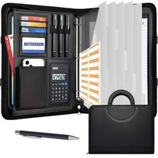 NATISERAUM Portfolio Binder 3 Ring Includes Pen and 5 Dividers with 10 Pockets,