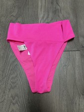 Aerie High Cut Cheeky Bikini Bottom M NWT Hot Pink