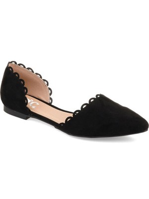 Journee Collection Women's Jezlin Flat Black 7 WD Wide
