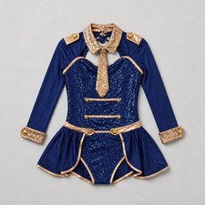 WEISSMAN Dance Costume Blue Gold Child Boogie Woogie