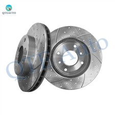 Front 256.8mm Drilled Slotted Brake Disc Rotors For 2000-2006 Nissan Sentra L4