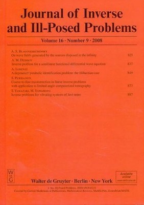 Journal of Inverse and Ill-Posed Problems. Volume 16, Number 9, 2008. Lavrentiev