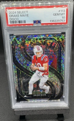 2024 Select Drake Maye #113 Premier Level Disco Prizm RC PSA 10