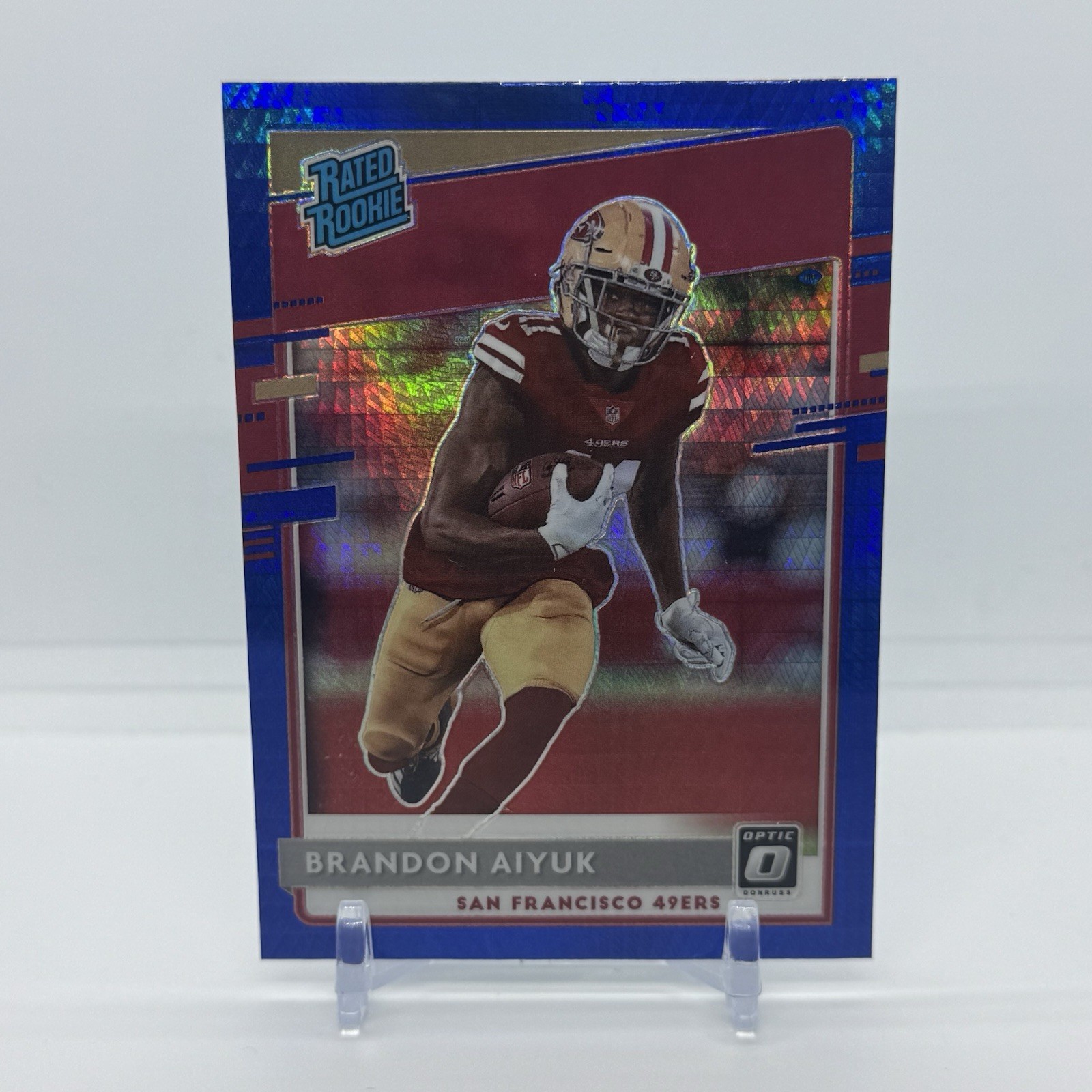 2020 Donruss Optic Football 49ers Rated Rookie Blue Hyper Brandon Aiyuk #169