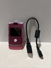 Motorola RAZR V3 Flip Phone Cingular/At t, Pink, Retro Untested